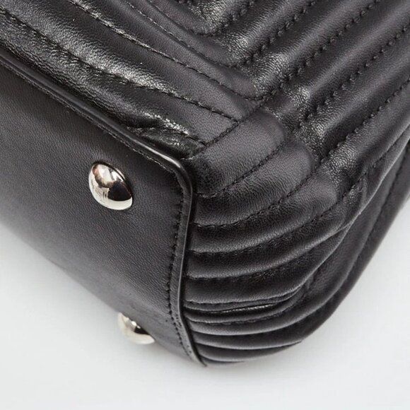 Fendi Black Quilted Lambskin Leather Dotcom Click Small Shoulder Bag - 8BN299 - Picture 4 of 12